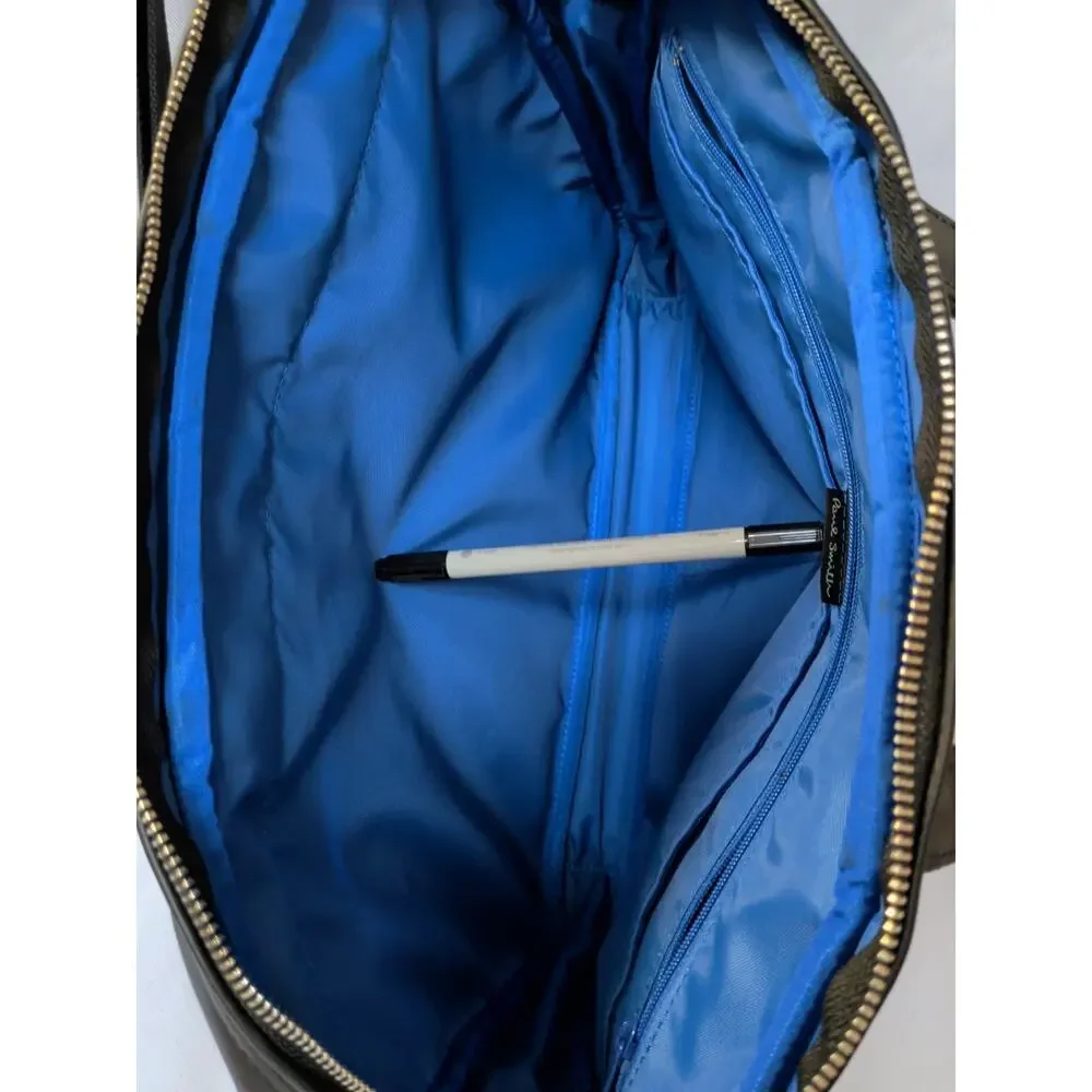 Paul Smith Black Leather Laptop Business Minamalist Bag NWT